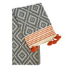 Merida Gray - Orange Turkish Towel / Blanket