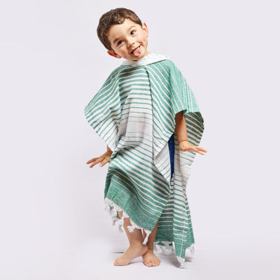 Ayvalik Hooded Poncho - Green